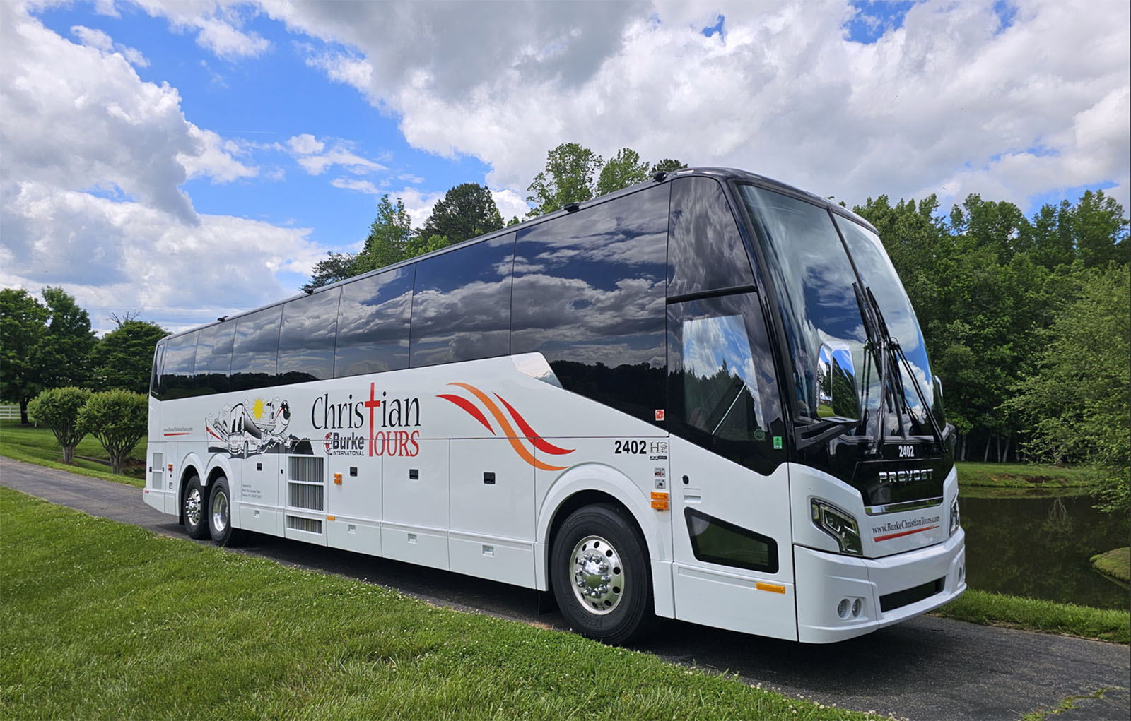 One of our new deluxe Prevost Motorcoaches