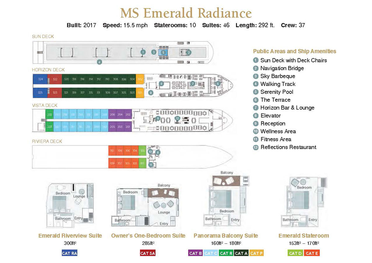 MS Emerald Radiance cabin layout